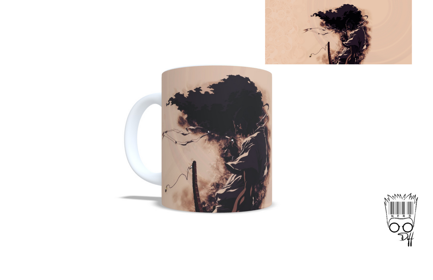 Custom afro samurai mug