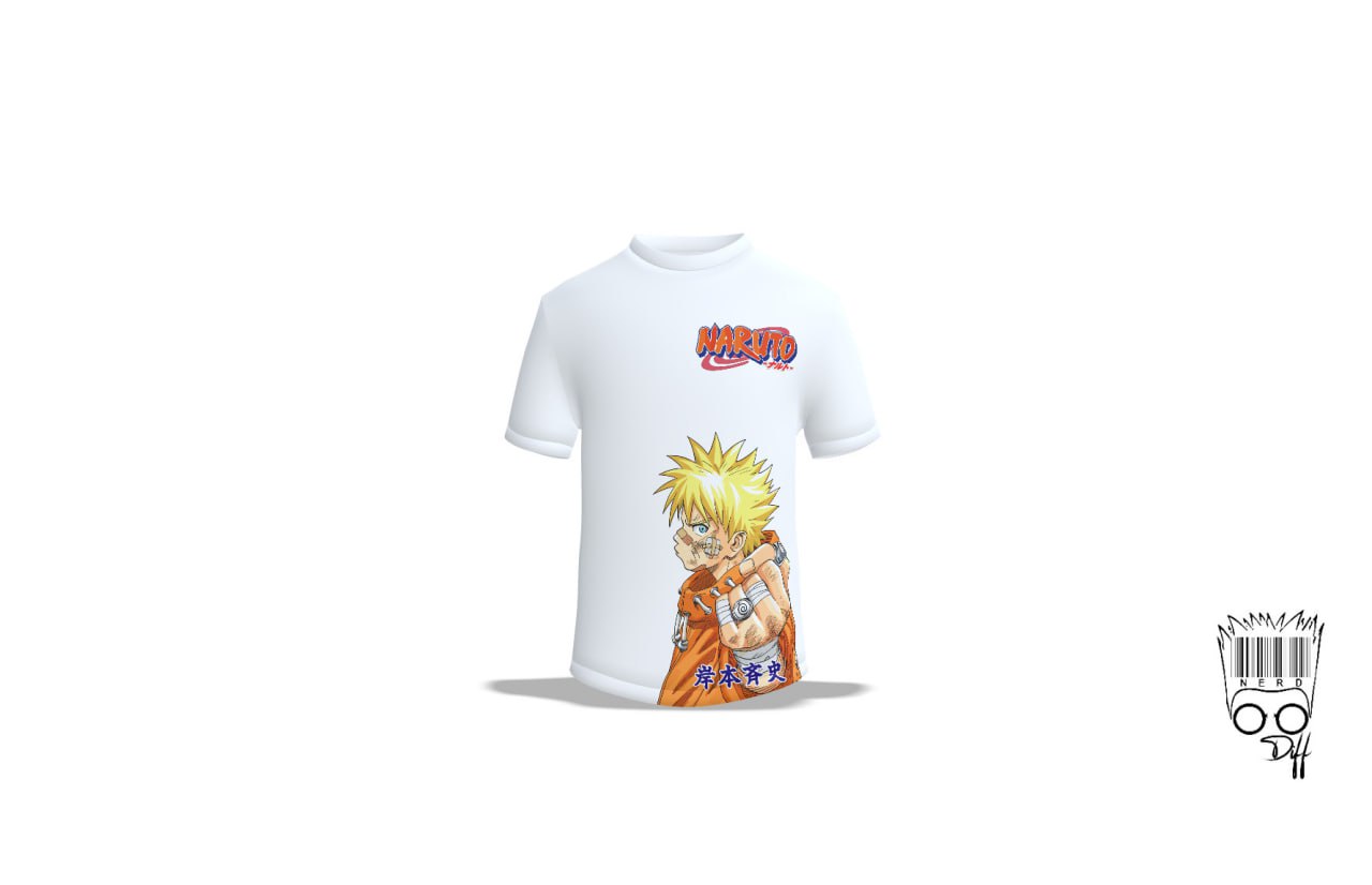 Custom Naruto Uzumaki white t-shirt