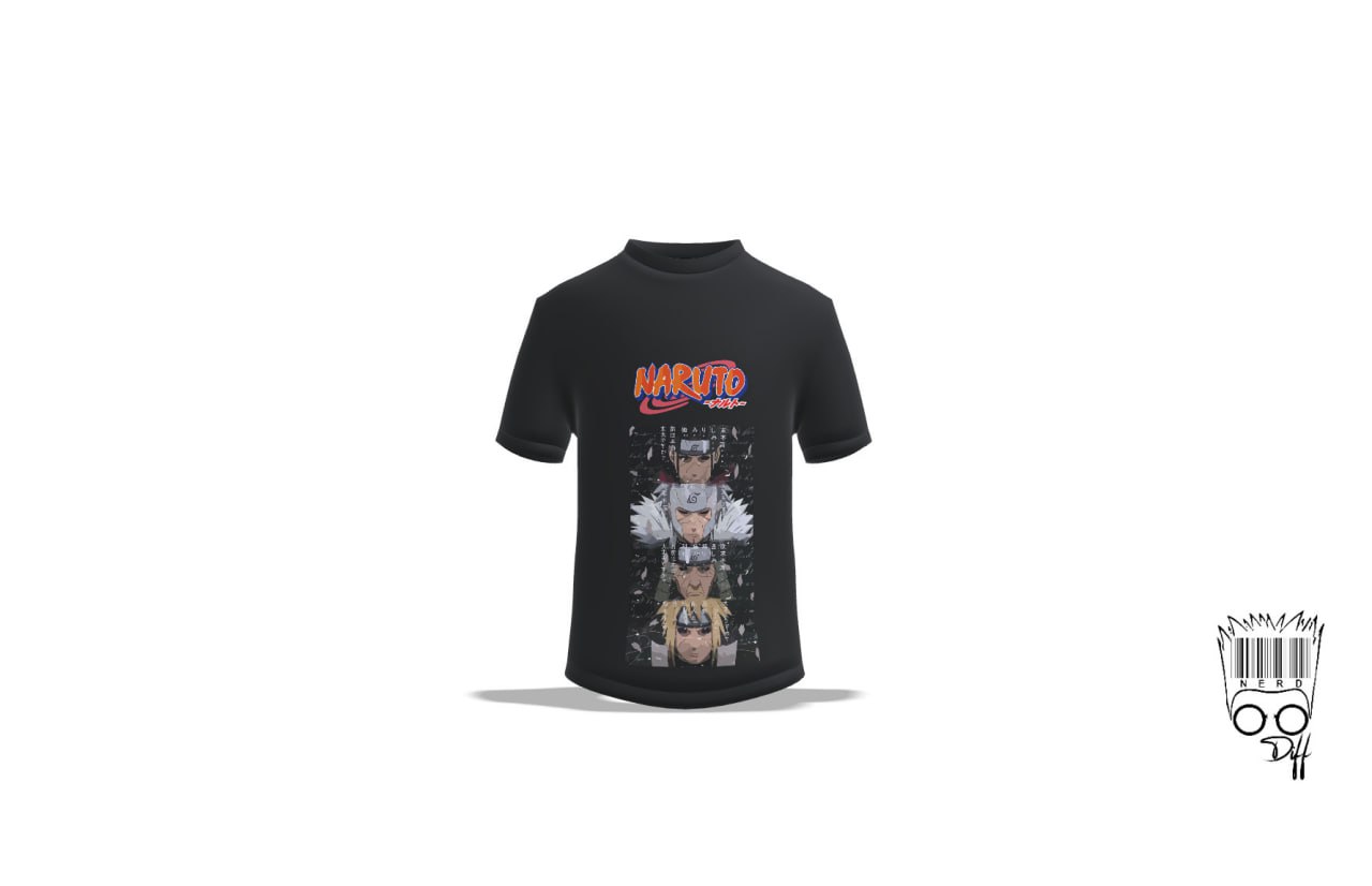 Custom Naruto Hokage Black t-shirt