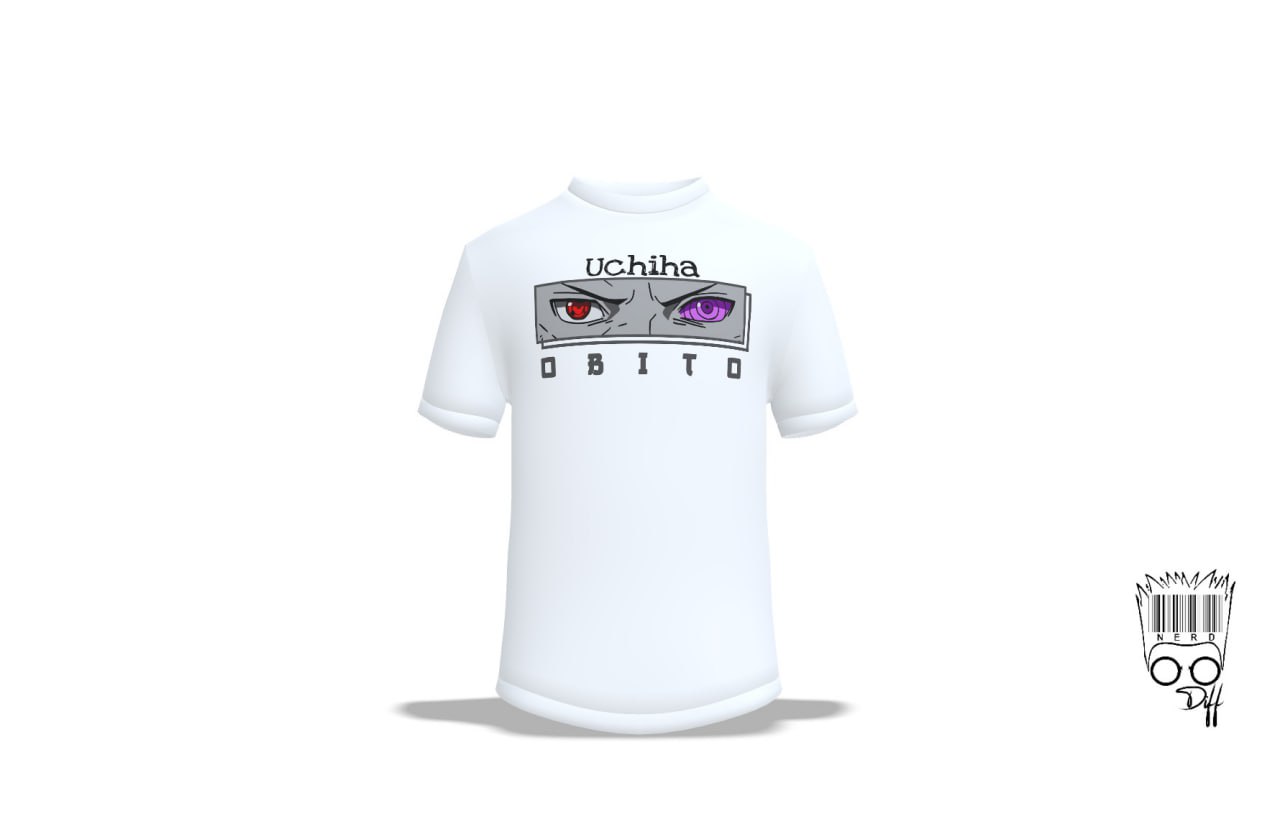 Custom Naruto Uchiha Obito white t-shirt