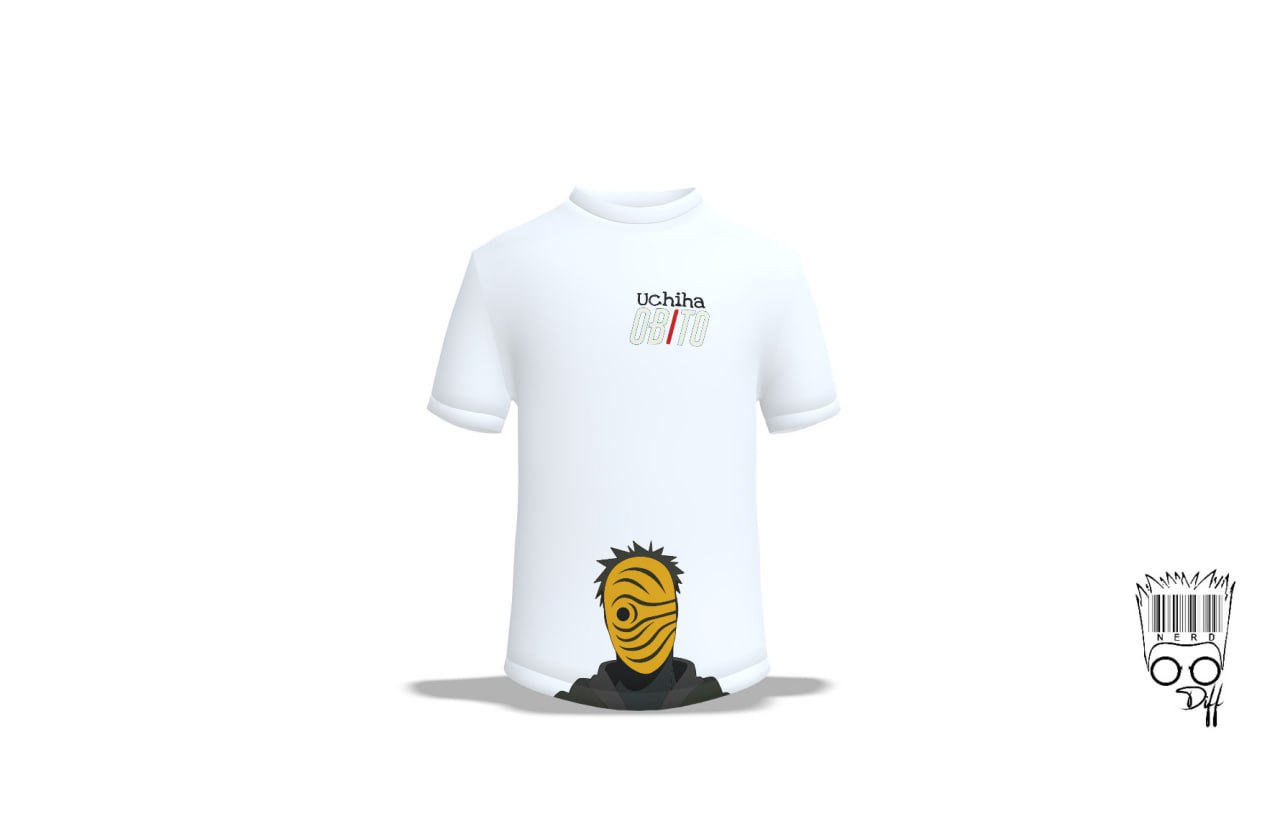 Custom Naruto Uchiha Obito white t-shirt